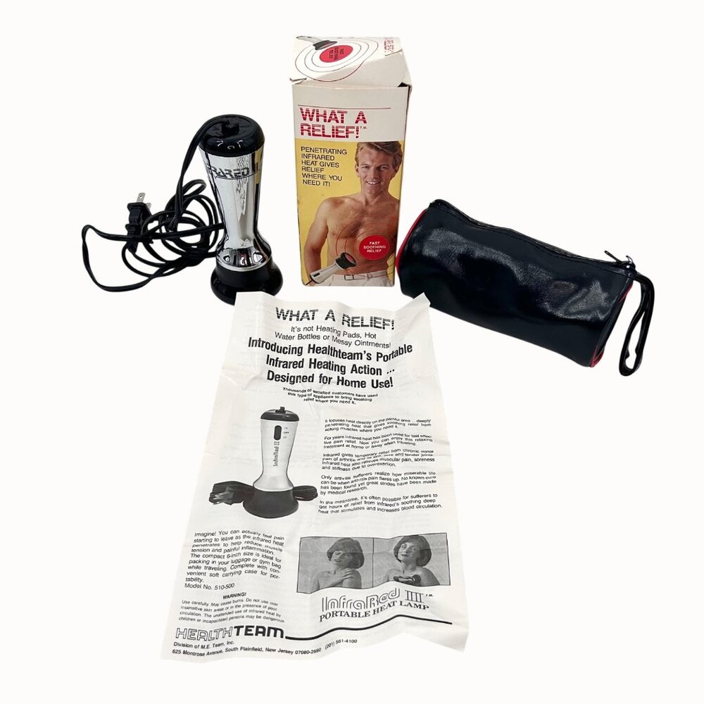 Healthteam What A Relief! Infrared Portable Heat Lamp W/ Storage Case & Instruct - Picture 1 of 7